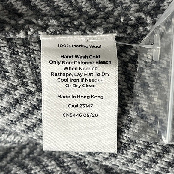 TALBOTS SZ M Knit Blazer Jacket 100% Merino Wool Gray Herringbone Pockets NEW - Picture 10 of 11